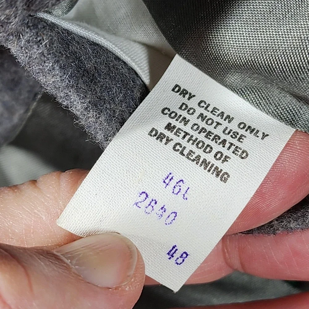 Vintage Camel Hair Blazer Mens‎ 46L Gray 2 Button Sport Coat Leather Buttons USA
